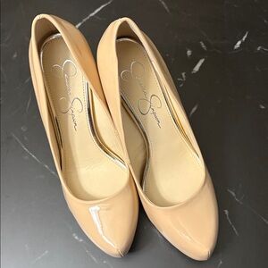 Jessica Simpson Beige Patent Heels